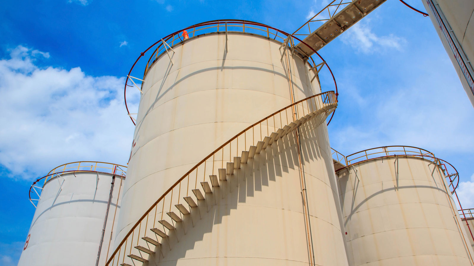 Fuel Storage tanks full spiral stairs